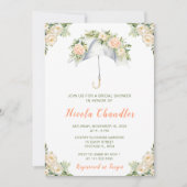 Invitation Fête des mariées à parapluies florales (Devant)