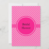 Invitation Fête des mariées à points rose et blanc chaud (Dos)