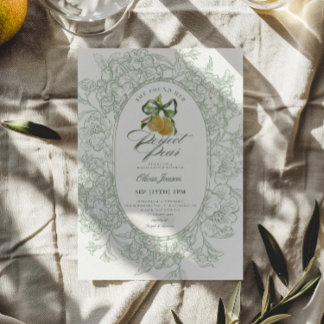 Invitation Fête des mariées à poires parfaites à poires flora