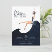 Invitation Fête des mariées à rabat Glas Chic des années 20 (Debout devant)