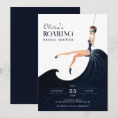 Invitation Fête des mariées à rabat Glas Chic des années 20 (Devant / Derrière)