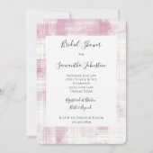 Invitation Fête des mariées à rayures blanches en plis rose (Devant)