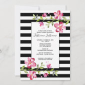 Invitation Fête des mariées à rayures d'aquarelle peinte (Devant)