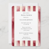 Invitation Fête des mariées à rayures de crème bordeaux (Devant)