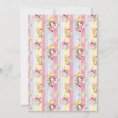 Invitation Fête des mariées à rayures florales rose (Dos)