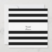 Invitation Fête des mariées à rayures noir et blanc (Dos)