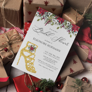 Invitation Fête des mariées à talons hauts de l'hiver de Poin