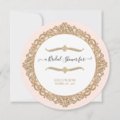 Invitation Fête des mariées à thé floral rose pâle (Devant)