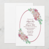 Invitation Fête des mariées à thé rose Floral (Devant / Derrière)