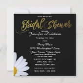 Invitation Fête des mariées à thème Black White Gold (Devant)