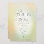 Invitation Fête des mariées À Thème De Crème De Glace Peach U (Devant / Derrière)