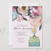 Invitation Fête des mariées à thème de voyage (Devant)