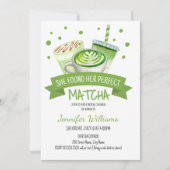Invitation Fête des mariées à thème Matcha (Devant)