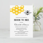Invitation Fête des mariées à thème rustique abeille (Debout devant)