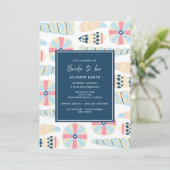 Invitation Fête des mariées à thème sur la plage (Debout devant)