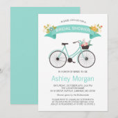 Invitation Fête des mariées à vélo Pastel Mint Floral (Devant / Derrière)