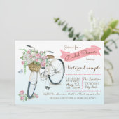 Invitation Fête des mariées à vélo Wedding shower à vélo (Debout devant)