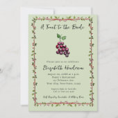 Invitation Fête des mariées à vin de la vigne de Whimsical à  (Devant)