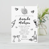 Invitation Fête des mariées à vin de main noire en gros (Debout devant)