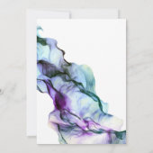 Invitation FÊTE DES MARIÉES | Abstrait Ink Vibrant Indigo Tur (Dos)