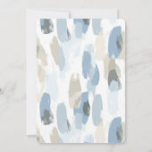 Invitation Fête des mariées Abstraite crème bleue blanche (Dos)