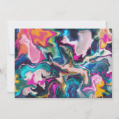 Invitation Fête des mariées Abstraite de marbrage brillante e (Dos)