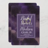 Invitation Fête des mariées Abstraite de projection violette (Devant / Derrière)