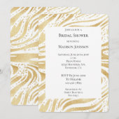 Invitation Fête des mariées Abstraite de tourbillons Gold Gla (Devant / Derrière)