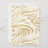 Invitation Fête des mariées Abstraite de tourbillons Gold Gla (Dos)
