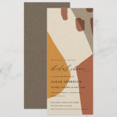 Invitation Fête des mariées Abstraite en terre cuite jaune mo (Devant / Derrière)
