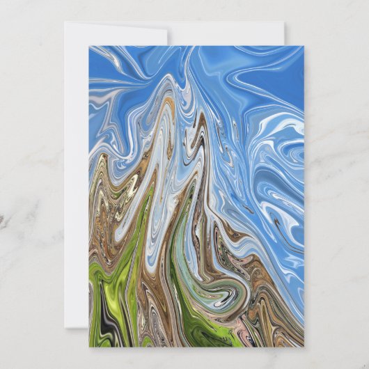 Invitation Fête des mariées Abstraite minimal Ciel bleu moder (Dos)