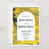 Invitation Fête des mariées Abstraite minimale d'or noir mode (Devant)