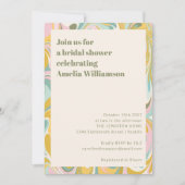 Invitation Fête des mariées Abstraite Pastel Jaune moderne (Devant)