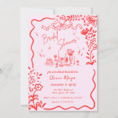 Invitation Fête des mariées agitée à la main tirée à la main (Devant)