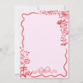 Invitation Fête des mariées agitée à la main tirée à la main (Dos)