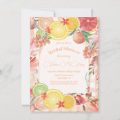 Invitation Fête des mariées agrumes et fleurs (Devant)