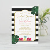 Invitation Fête des mariées Ananas tropical & Hibiscus Modern (Debout devant)