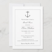Invitation Fête des mariées Ancre simple | Blanc (Devant)