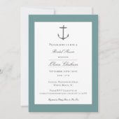 Invitation Fête des mariées Ancre simple | TURQUOISE (Devant)