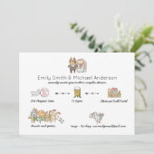 Invitation Fête des mariées animale de l'aquarelle du scénari (Debout devant)