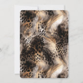 Invitation Fête des mariées animale de léopard de crème noire (Dos)