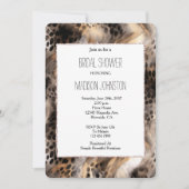 Invitation Fête des mariées animale de léopard de crème noire (Devant)