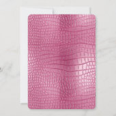 Invitation Fête des mariées animale rose Faux Alligator (Dos)