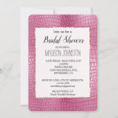 Invitation Fête des mariées animale rose Faux Alligator (Devant)