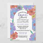 Invitation Fête des mariées animée de floraison de Boho viole (Devant)