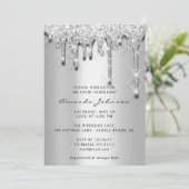 Invitation Fête des mariées Anniversaire 16e Silver Grey 3D D (Debout devant)