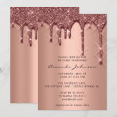 Invitation Fête des mariées Anniversaire 16ème 3D Rose Gold (Devant / Derrière)
