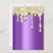 Invitation Fête des mariées Anniversaire 16ème Gold 3D violet (Dos)