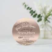 Invitation Fête des mariées Anniversaire Confetti Rose Gold (Debout devant)