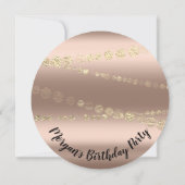 Invitation Fête des mariées Anniversaire Confetti Rose Gold (Dos)